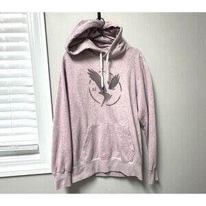 American Eagle Super Soft Pink Hoodie Pullover Sweatshirt Men's M‎